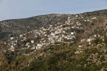 Fototapeta na wymiar Makrinitsa village panoramic view