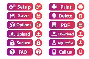 set of buttons