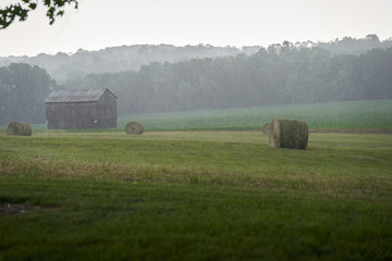 rural landscape with a barn