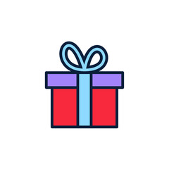 Gift box icon template black color editable. Gift box icon symbol Flat vector illustration for graphic and web design.	