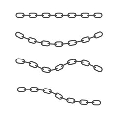 Collection of chains icon vector illustration isolated on white