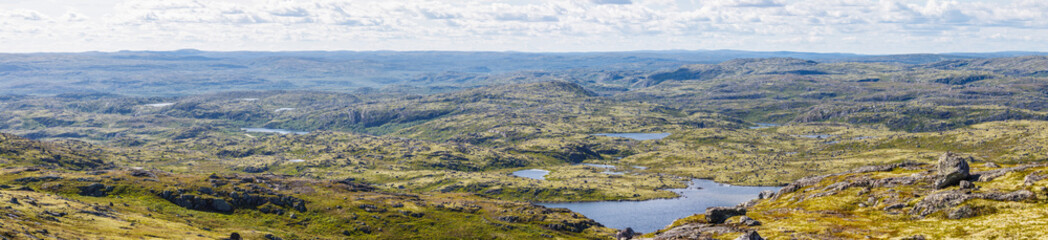 Magnificent landscape of the north of Russia in the summer. Kola Peninsula, Murmansk Oblast.