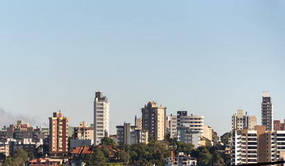 Fototapeta na wymiar Partial view of the urban center of the city of Santa Maria in southern Brazil
