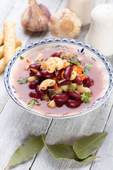 Italian pasta fagioli with kidney beans