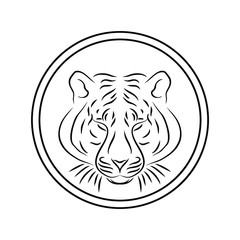 Illustration art abstract tiger head animal logo vector design graphic