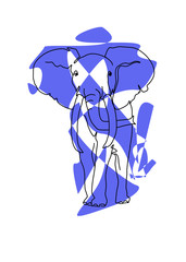 Vector illustration, a young elephant was walking looking for something.