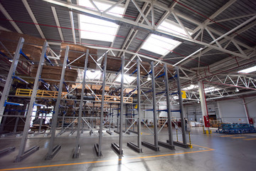 Large Industrial Warehouse of heavy iron and metal parts.