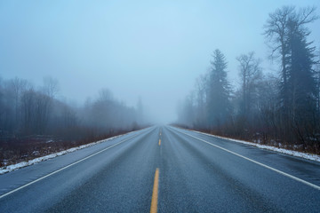 Fototapeta premium cold morning fog Skeena river
