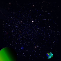 space planets stars background screensaver