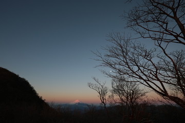 Mt. Fuji and clear sky in the early morning