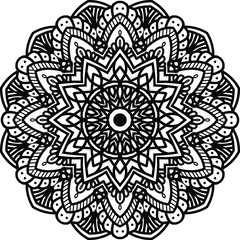 Mandala art or circular pattern for page decoraion card, adult coloring book, logo, meditation poster, henna, mehndi, tattoo.
