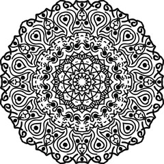 Mandala art or circular pattern for page decoraion card, adult coloring book, logo, meditation poster, henna, mehndi, tattoo.
