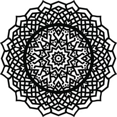 Mandala art or circular pattern for page decoraion card, adult coloring book, logo, meditation poster, henna, mehndi, tattoo.
