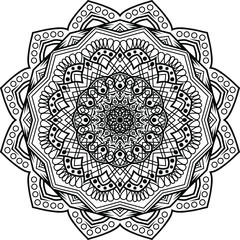 Mandala art or circular pattern for page decoraion card, adult coloring book, logo, meditation poster, henna, mehndi, tattoo.
