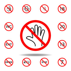 Forbidden touch icon. set can be used for web, logo, mobile app, UI, UX