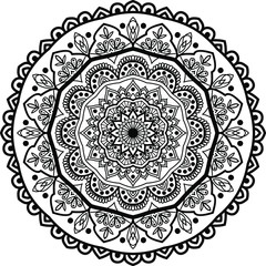 Mandala art or circular pattern for page decoraion card, adult coloring book, logo, meditation poster, henna, mehndi, tattoo.
