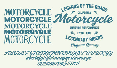 Vintage brush script lettering font, handwritten calligraphic alphabet. Textured unique brush in alphabet style. Vector Illustration.