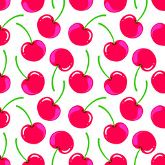 Cherry. Pattern element. Vector illustration.