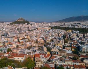 Fototapeta premium Aerial view of Athens City in Greece from Acropolis.
