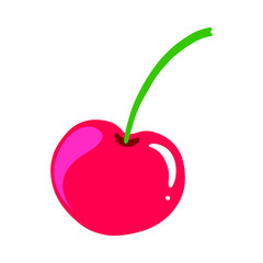 Cherry.  Vector illustration isolated on white background.