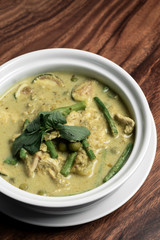thai green curry with chicken and vegetables
