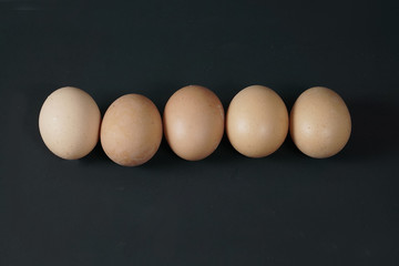 eggs on a black background