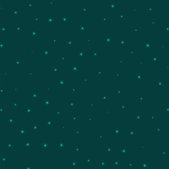 Starry background. Stars sparsely scattered on cyan background. Appealing glowing space cover. Amazing vector illustration.