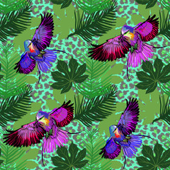 tropic leopard trendy seamless pattern