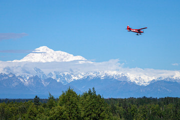 Fototapeta na wymiar Alaska, Mt. McKinley or Mt. Denali, not sure what you call that type of plane