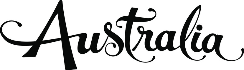 Australia - custom calligraphy text