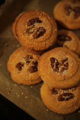 Cookies with walnuts. Fresh bakery.