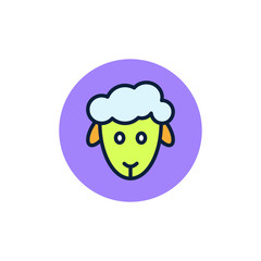 Obraz premium Lamb icon with colour vector