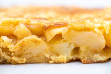 detail of the texture of a potato omelette