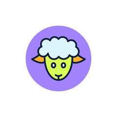 Lamb icon with colour vector