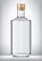 Glass bottle with Cork on Background.  - obrazy, fototapety, plakaty