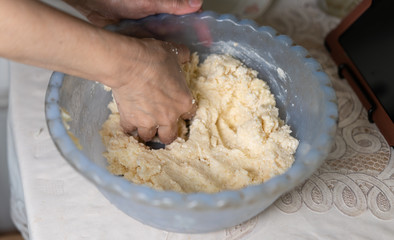 Cooking pies with potatoes and cheese