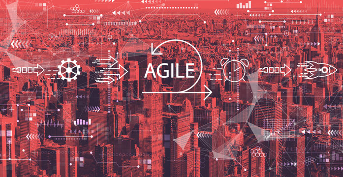 Agile concept with the New York City skyline