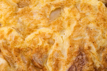 detail of the texture of a potato omelette