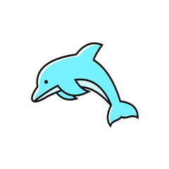 Obraz premium dolphin set isolated on white