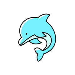 dolphin set isolated on white