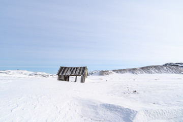 abandoned objects in a village beyond the Arctic circle
