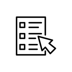 Online survey line icon vector in outline style on white background