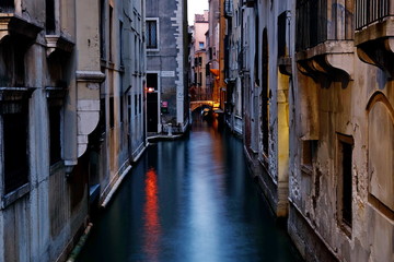 Fototapeta na wymiar Venice Italy boats water bridges