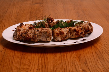 Delicious chicken satay on skewers. Yakitori