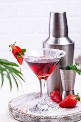 Strawberry martini. Sweet summer cocktail