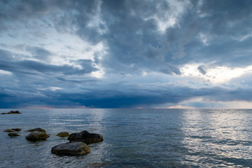 Obraz premium Storm clouds over the Baltic Sea, Sweden