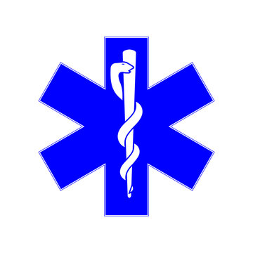 EMS symbol with the Rod of Asclepius