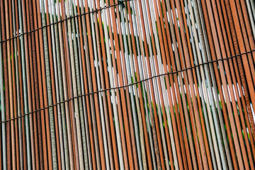 Cloture en bambou coloré - Arrière plan lignes en bois couleur