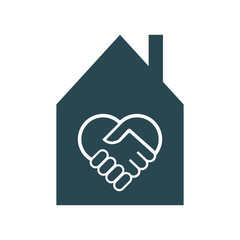 House with handshake symbol