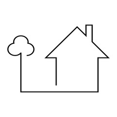 House and garden outlined symbol